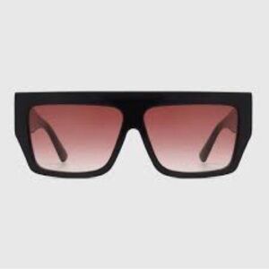 12PM STUDIOS "NYC" Black Frame Sunglasses with Gradient red Lenses